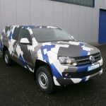 Camouflage-Teilfolierung mit 3M Folie für einen VW Amarok.