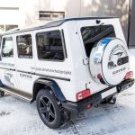 Beschriftete Reserveradabdeckung (Reifencover) der Mercedes G-Klasse.