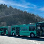 Folierter Bus als flexible Werbefläche.